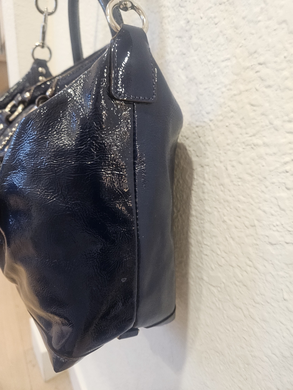 Coach Patent Blue Liquid Leather Satchel Bag - Picture 4 of 13